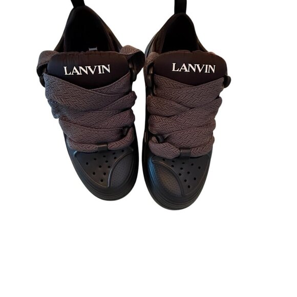 Lanvin Paris Men\'s Molded Rubber Curb Sneaker Shoe, Anthracite, 40 main image 5